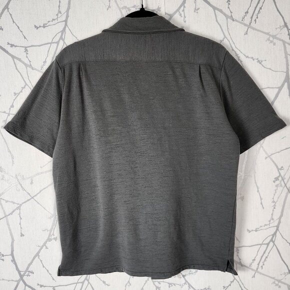 Icebreaker Gray 100% Wool Jersey Short Sleeve Camp Shirt - Picture 2 of 4